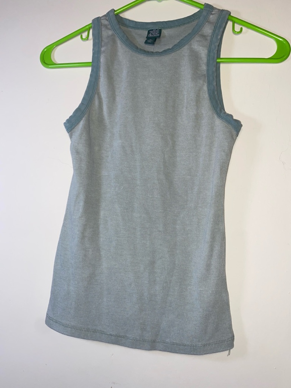 wild fable sage green Tank Top Scoop Neck Cotton Fitted Everyday - Picture 1 of 4